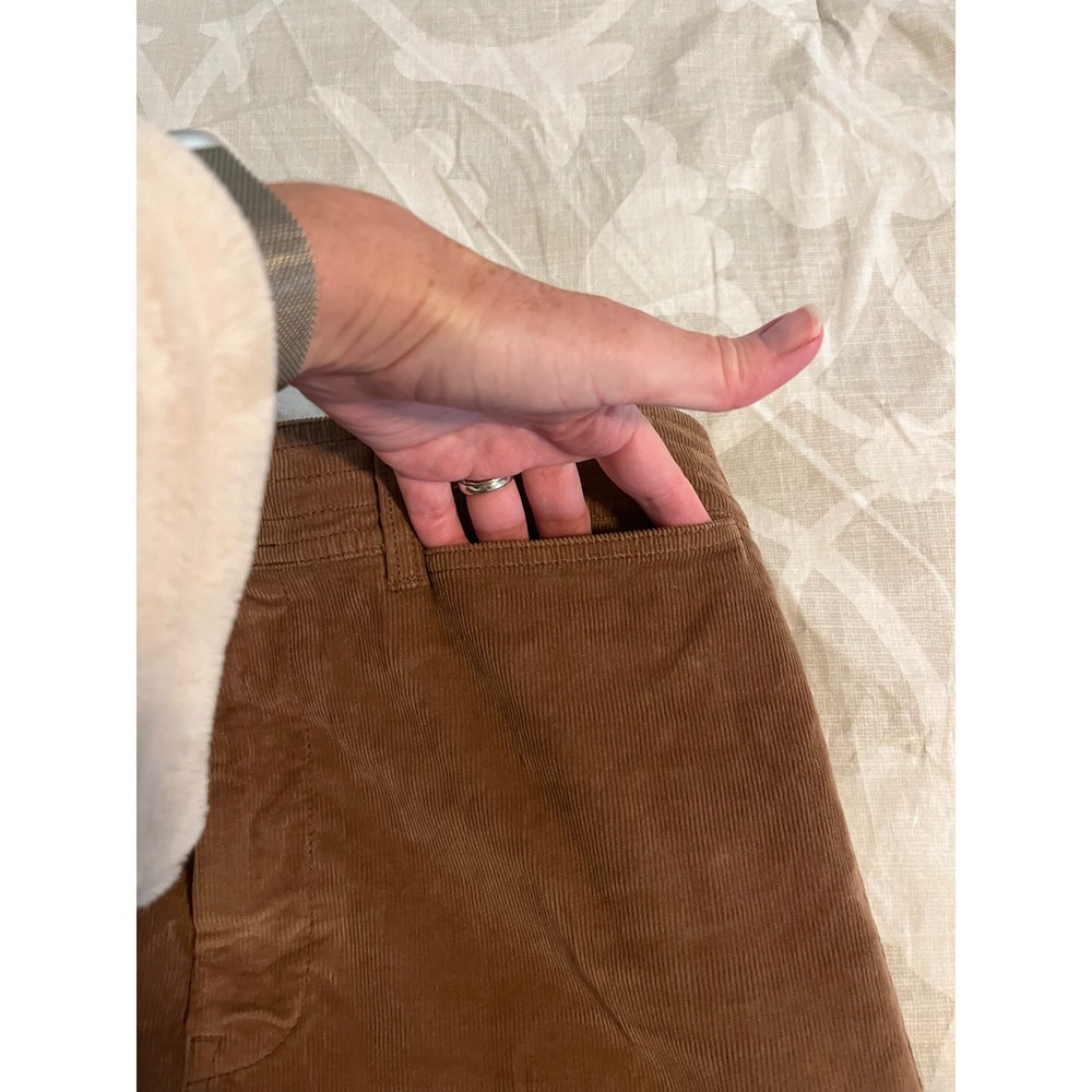 Faherty "stretch cord" Brown Organic Cotton Wide Leg Corduroy Pants Size 32 - Picture 7 of 12